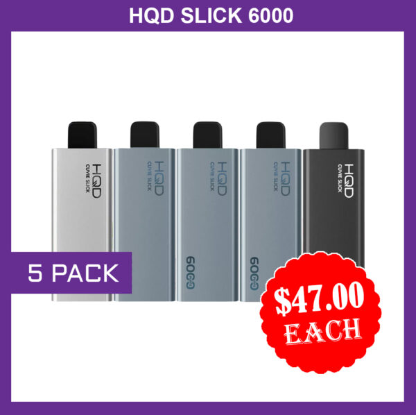 HQD SLICK – 5 PACK- 6000 PUFFS