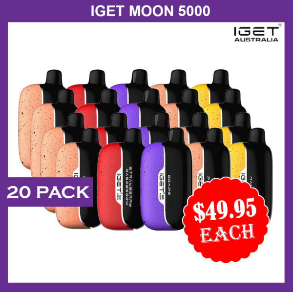 IGET MOON 5000 PUFFS – 20 PACK