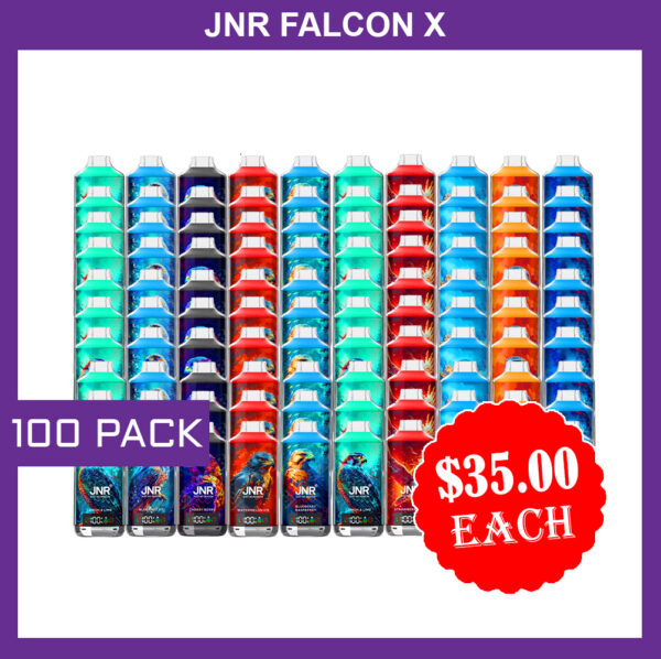 JNR FALCON X – 18000 PUFFS – 100 PACK