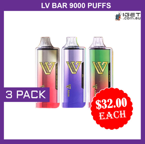 LV BAR – 9000 PUFFS – 3 PACK