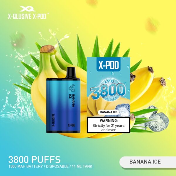 X-QLUSIVE X-POD BANANA ICE – 3800 PUFFS