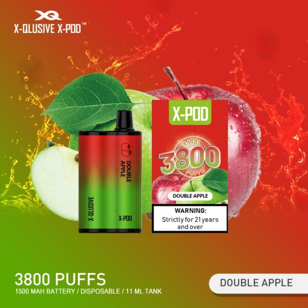 X-QLUSIVE X-POD DOUBLE APPLE – 3800 PUFFS