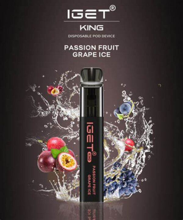 IGET KING PASSION FRUIT GRAPE ICE – 2600 PUFFS